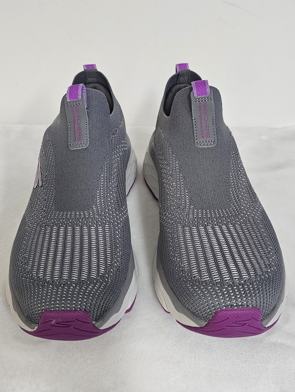Skechers Womens Max Cushioning Elite Gray Purple Ultra Go Slip On Athletic Shoe - Picture 10 of 12